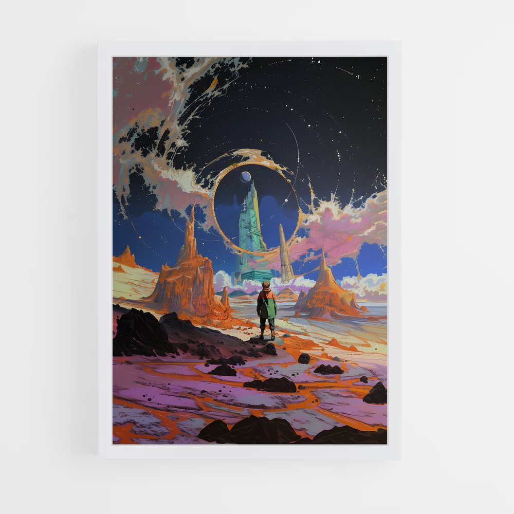 Poster Éclatant de Rêverie Cosmique – affiche Art spatial (vue 3)